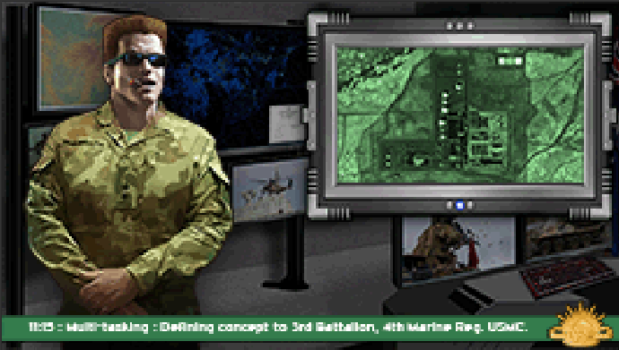 Tactical WarRoom (simulated): backdrop Artwork Supplied to the Australain military for training puposes. the character and computer screens are there to simulate intended use Tactical WarRoom (simulated): backdrop Artwork Supplied to the Australain military for training puposes. the character and computer screens are there to simulate intended use