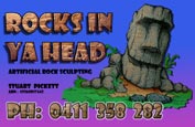 Rocks in ya head business card design Rocks in ya head business card design
